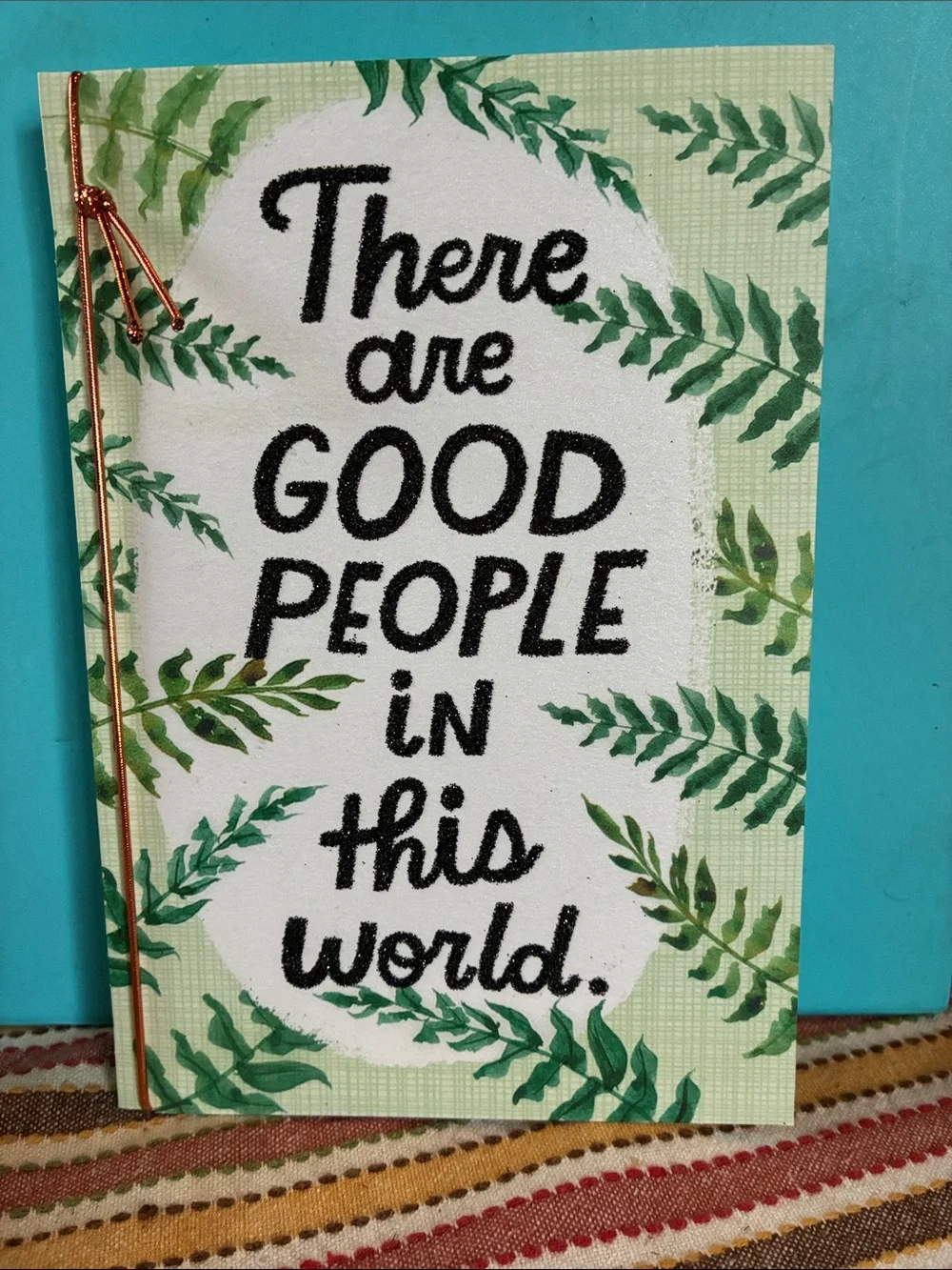 Inspirational Floral Notebook - Green Leaf Design